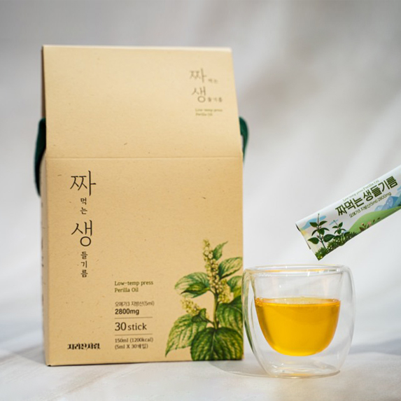 [지리산처럼] 저온압착 국산 짜먹는 생들기름 스틱형 선물세트 (5gx30개입)